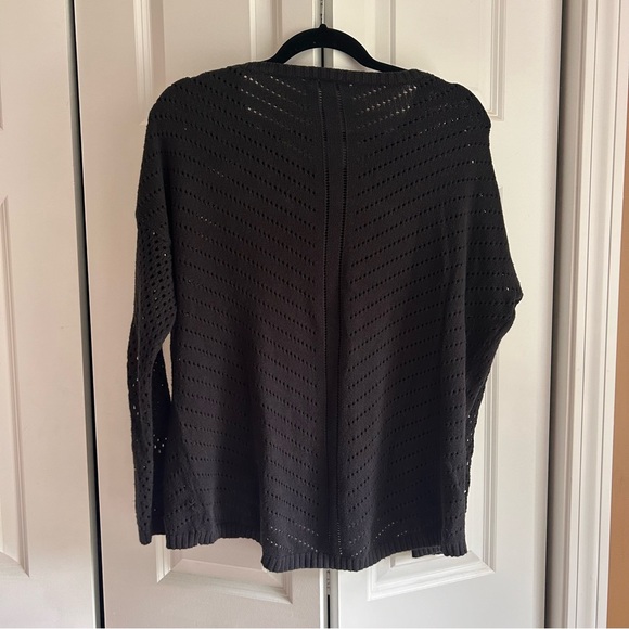 PRANA BLACK CROCHET SWEATER- M - Picture 2 of 3